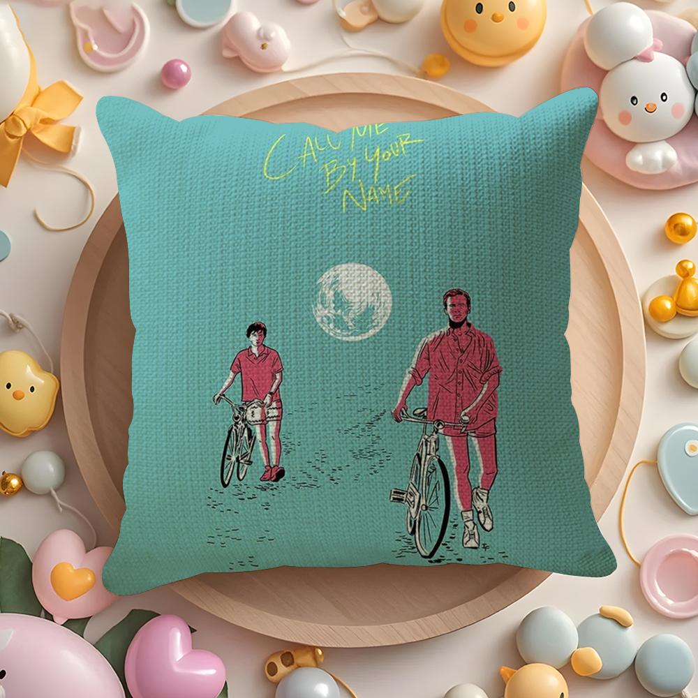 C-Call Me By Your Name Cushion Cover Summer Coolness Linen Fabric Double-Sided Printing Pillow Case Sofa Home Decor Gift