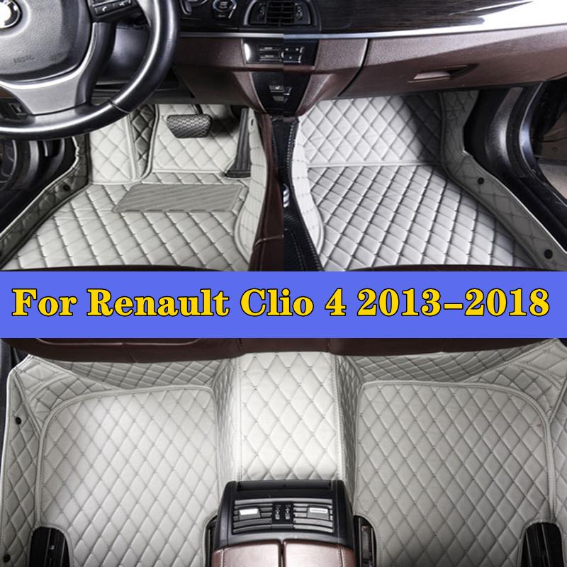 Автомобильные подушечки для ног для Renault Clio 4 2013-2018, автомобильные аксессуары, защитные накладки на заказ, автомобильные коврики, автомобильный ковер