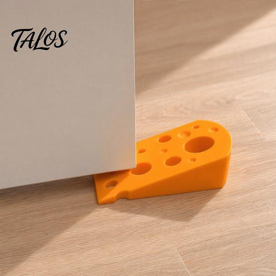 Talos 3D-печатный дверной упор-сыр, Нескользящий дверной стопор, Устойчивая базовая клиновидная форма, Защищает стены и мебель, Креативный дверной упор для спальни и гостиной