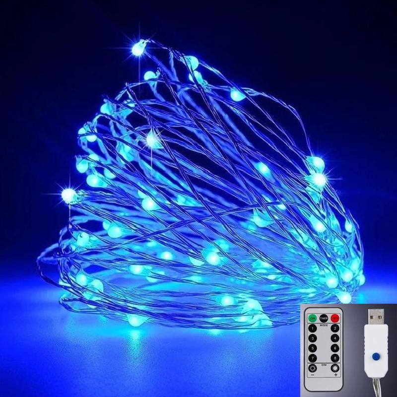Разноцветная светодиодная декоративная гирлянда с пультом управления