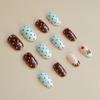 Star Polka Dot Fake Nails 24 Pieces Lightweight Durable Comfortable Wear for Women Manicure