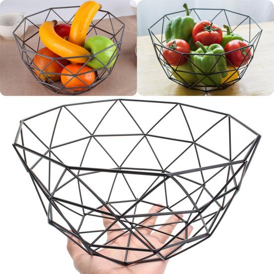 Современная геометрическая проволочная корзина, миска для хранения фруктов, держатель для посуды, стеллаж для выставки товаров