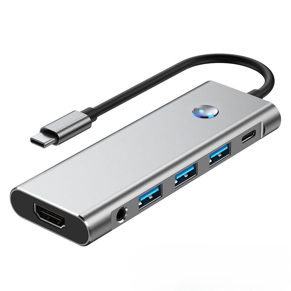 USB C Хаб 4K HDMI Type C Док Адаптер для ноутбука Многопортовый Конвертер экрана спящего режима с одной кнопкой для MacBook Pro Air