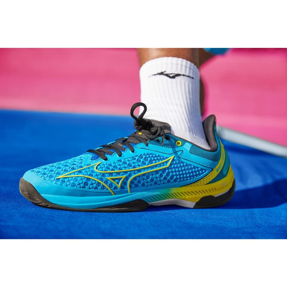 Tennis Shoes Wave Exceed TOUR 5 AC All Court Club Activities Lightweight Game Court Soft Light Cm 2E [Mizuno] Blue/Yellow/Black 23.0