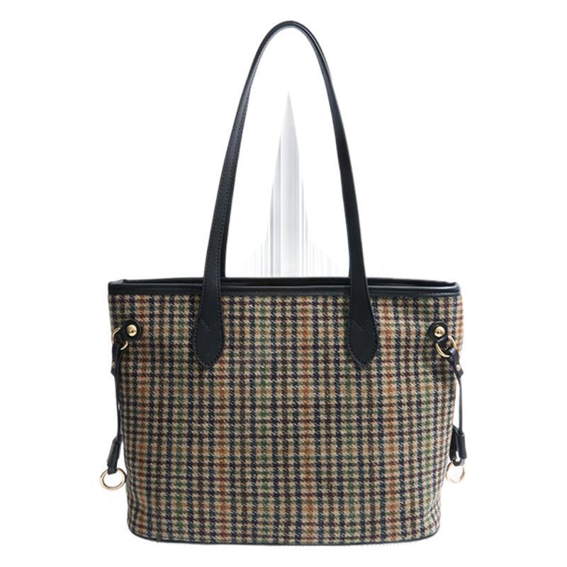 Повседневная большая клетчатая сумка 2025 новая ретро на плечо универсальная модная ручная сумка-тоут подмышку