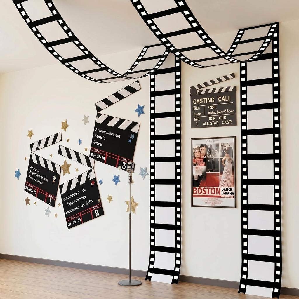 Large Polyester Movie Night Theme Photo Booth Props for Children 1st Birthday Wedding DIY Movie Theater Photo Frame Party Decor