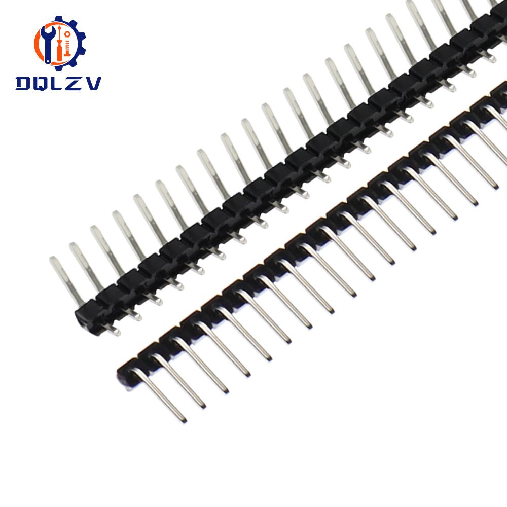 1X40Pin 2.54MM Прямоугольный Однорядный Штыревой Разъем Папа 90 градусов Игольчатый Разъем