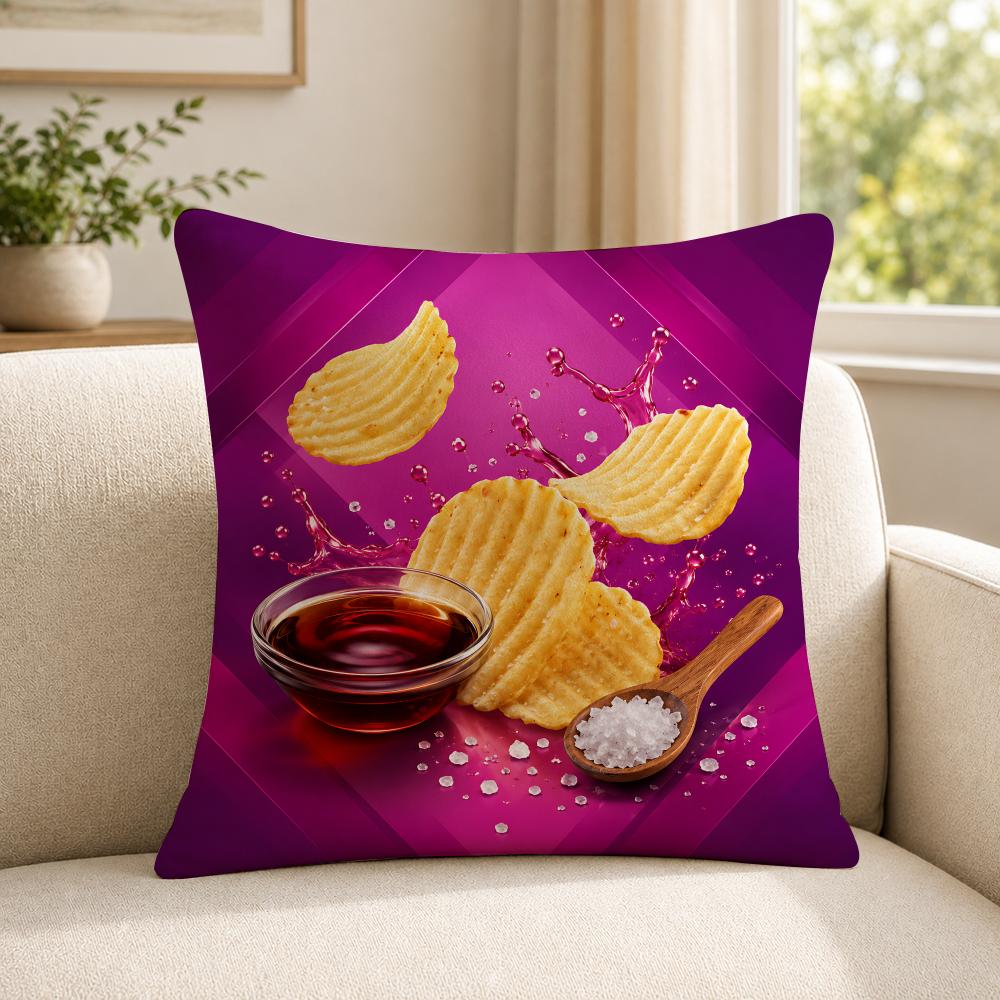 Food SSmiths Cushion Cover Soft Short Plush SkinFriendly Cushion Case for MultiScene Use