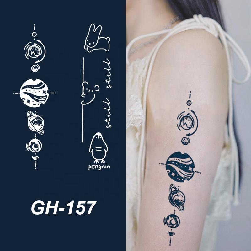 GH Hot Sale Waterproof Long Lasting Temporary Tattoos Stencil Body Art Arm Chest Leg Shoulder Tattoo Stickers for Girl Men Women