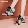 2024 New Genuine Leather Shoes Women Sandals Fashion Strange High Heels Summer Shoes Gladiator Sandals Ladies Shoes Shoes Women