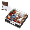 5D DIY PU Diamond Painting Notecard Box with 160 Sheets Paper Self Adhesive Crystal Note Box Xmas Pattern for Home Office