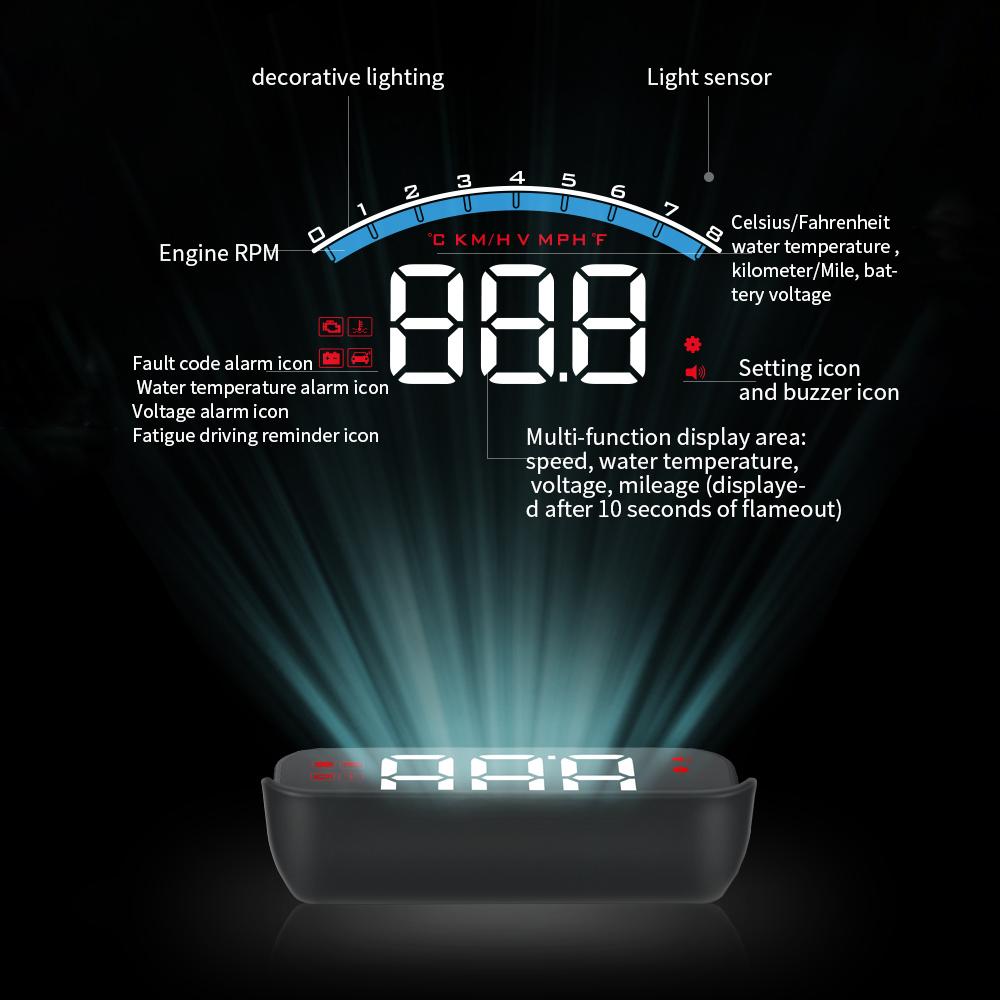 HUD дисплей, автомобильный проекционный дисплей, автомобильные аксессуары, цифровая охранная сигнализация OBD2 M6S, спидометр, лобовое стекло, проектор, авто электронный