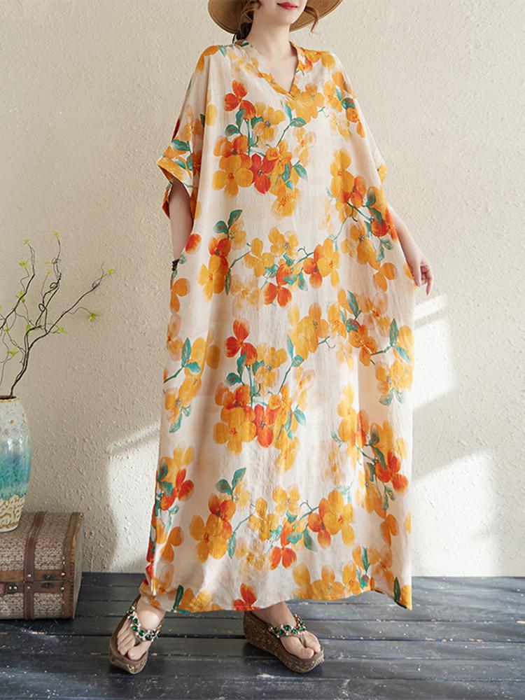 Xitao Платье с V-образным вырезом и рукавами «летучая мышь» ZMY1026