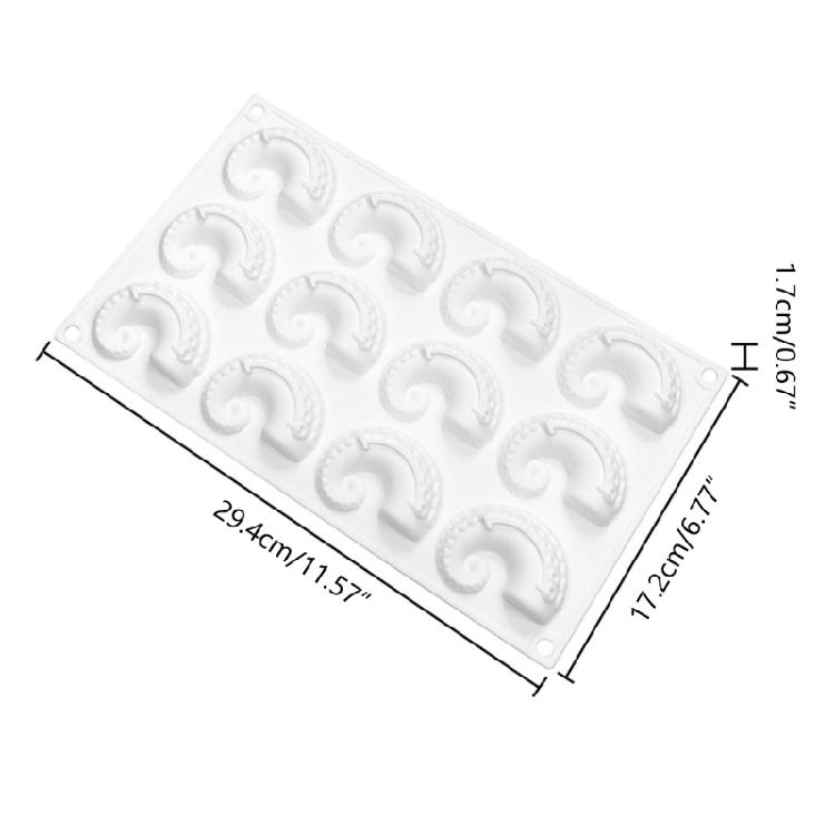 12-Cavity Squid Feet Silicone Mold Mousse Cake Baking Tools Easy to Clean