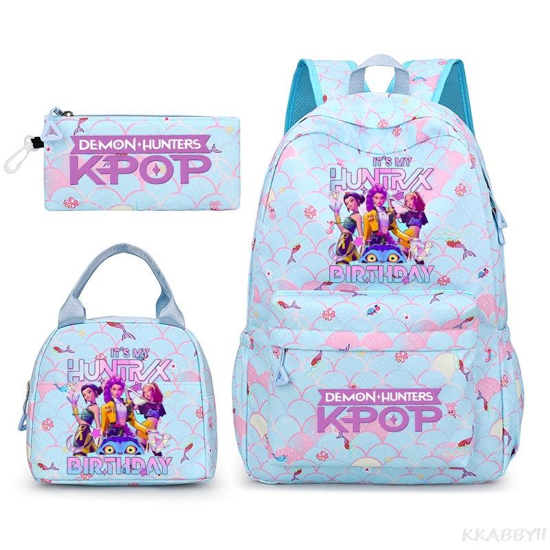 Fashion Backpacks 3pcs Rumi Mira Zoey HUNTR/ Boys School Bags For Women Girls Kawaii Capacity Mochilas