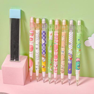 Персиковый механический карандаш 0,5 мм для учеников начальной школы, Канцелярские товары высокой ценности, Непрерывная подача грифеля