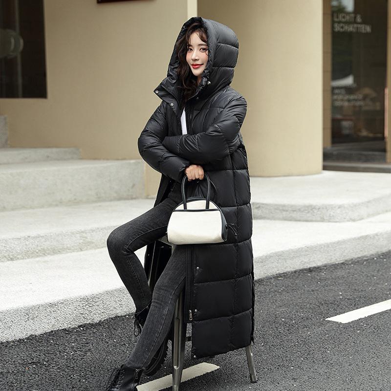 Medium and Long Loose Cotton Clothes Winter Fashion Hooded Thickened Cotton Clothes Over The Knee Jacket