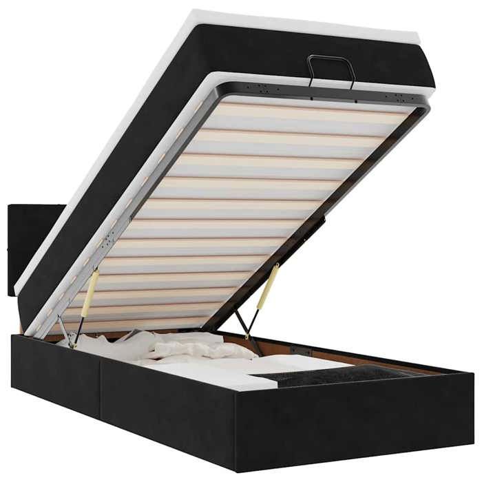 Maison Exclusive - Cadre de lit ottoman avec matelas noir 90x200 cm velours
