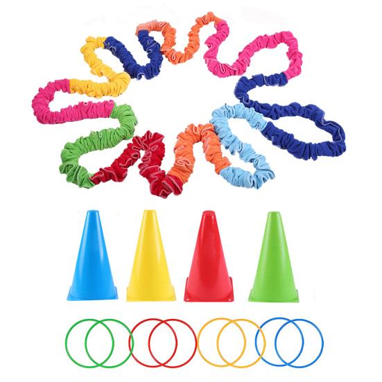 Kids Outdoor Toys Elastic Rope Throwing Ring Game 2-4 Players Elastic Cord Pull Rope Toy for Teenagers Adults Group Activities Birthday Parties