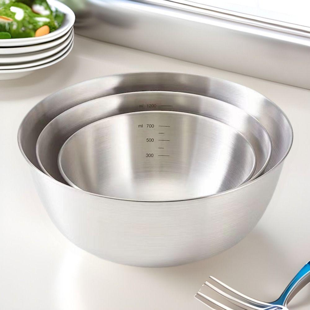 3Pcs Large Capacity Mixing Bowls Stackable Baking Food Storage Containers Cooking