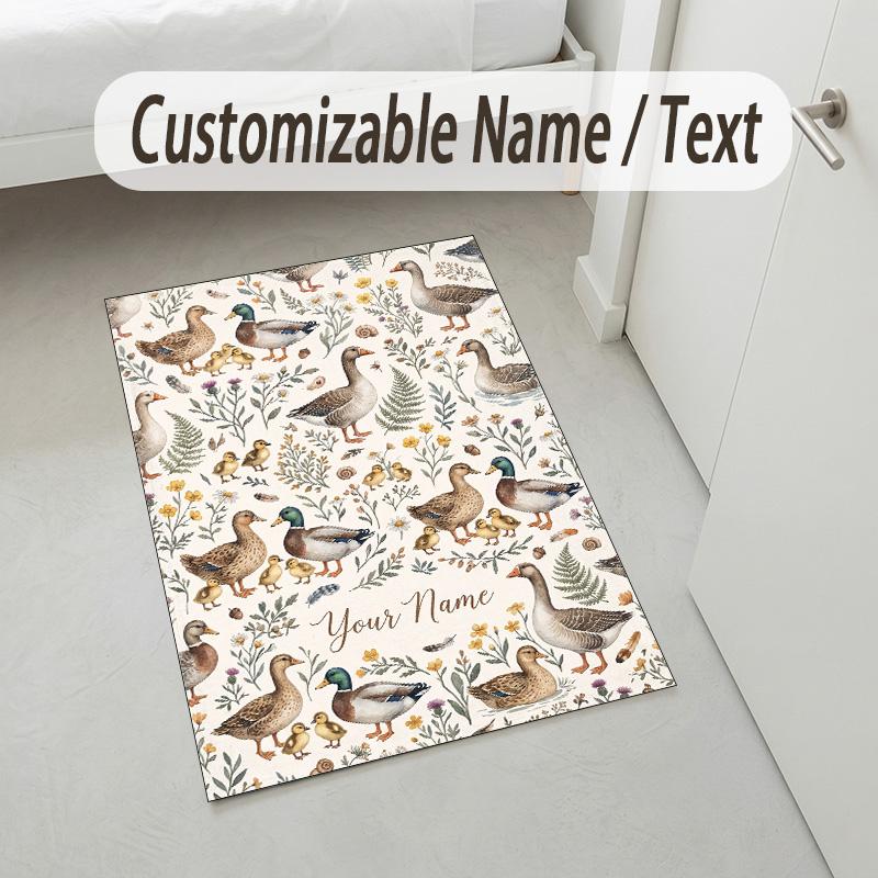 Dreamy Clouds Theme Soft Crystal Velvet Rug Custom Name & Text Print Non Slip Floor Rug for Bedroom Living Room