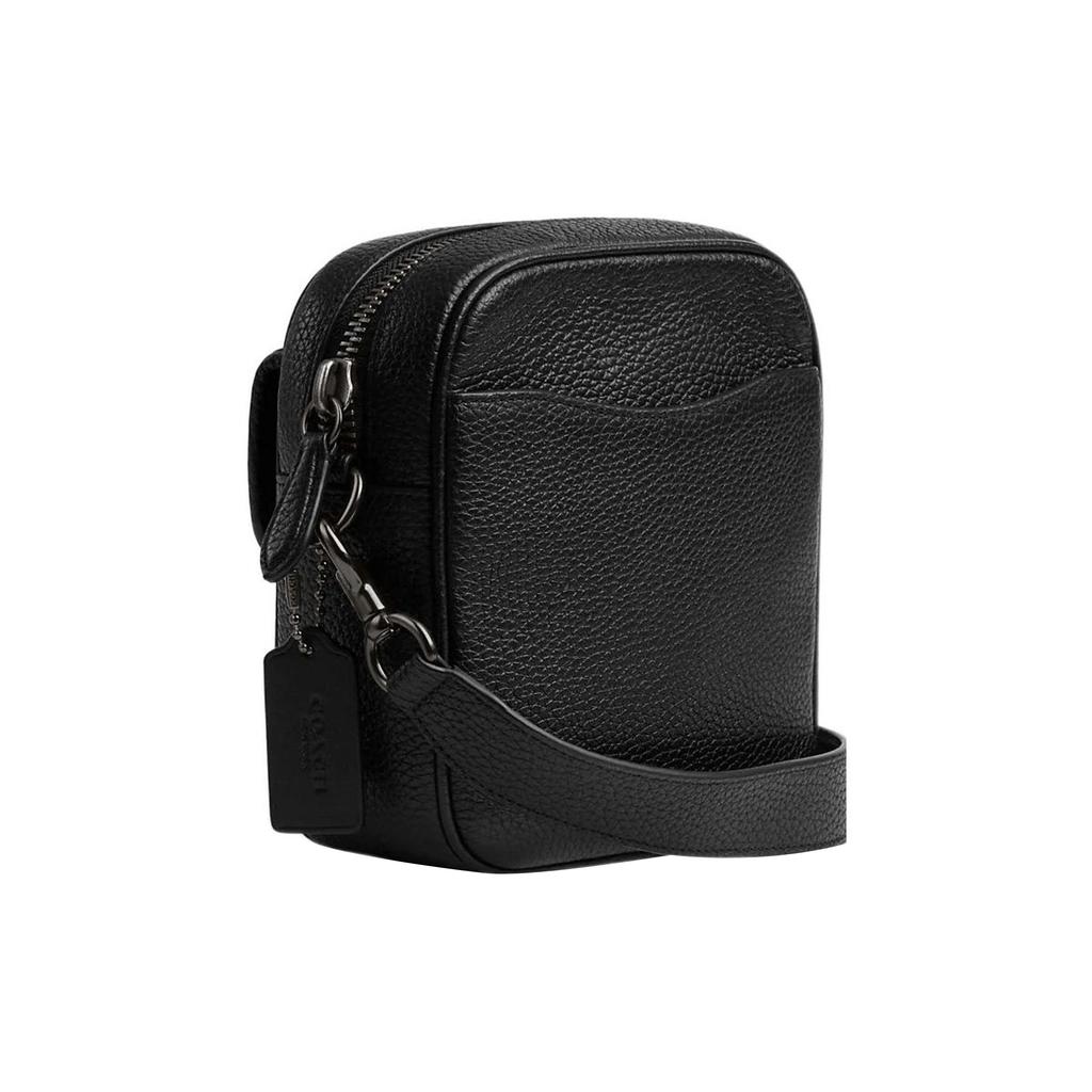 New COACH Pebbled Leather Camera Bag, Crossbody Bag, Shoulder Bag Mini Men's Black CJ736-BLK
