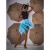 Women Latin Dance Skirt Tassels Fringes Dress Salsa Tango Layer Competition Salsa Skirt