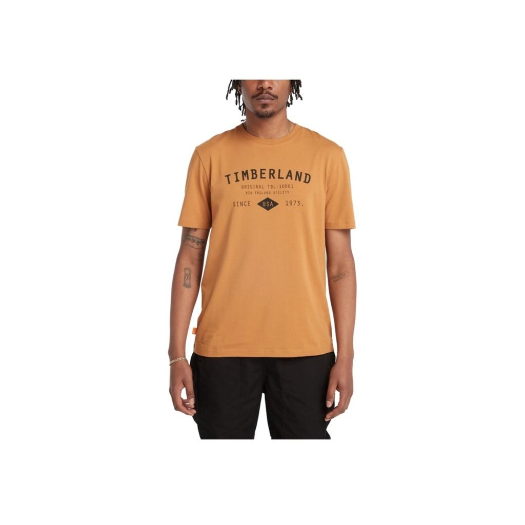 Timberland Af Tfo Ss Workwear Label American Vintage Fashion Simple Versatile Short Sleeve T-Shirt Men Tops Wheat A2958-P47