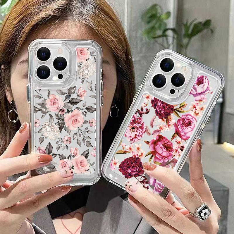 Flower Soft Silicone Case For Iphone 16 Case For Iphone 15 14 13 12 11 Pro Max Case Cover Xs Xr 7 8 Plus Case Funda Coque Bumber