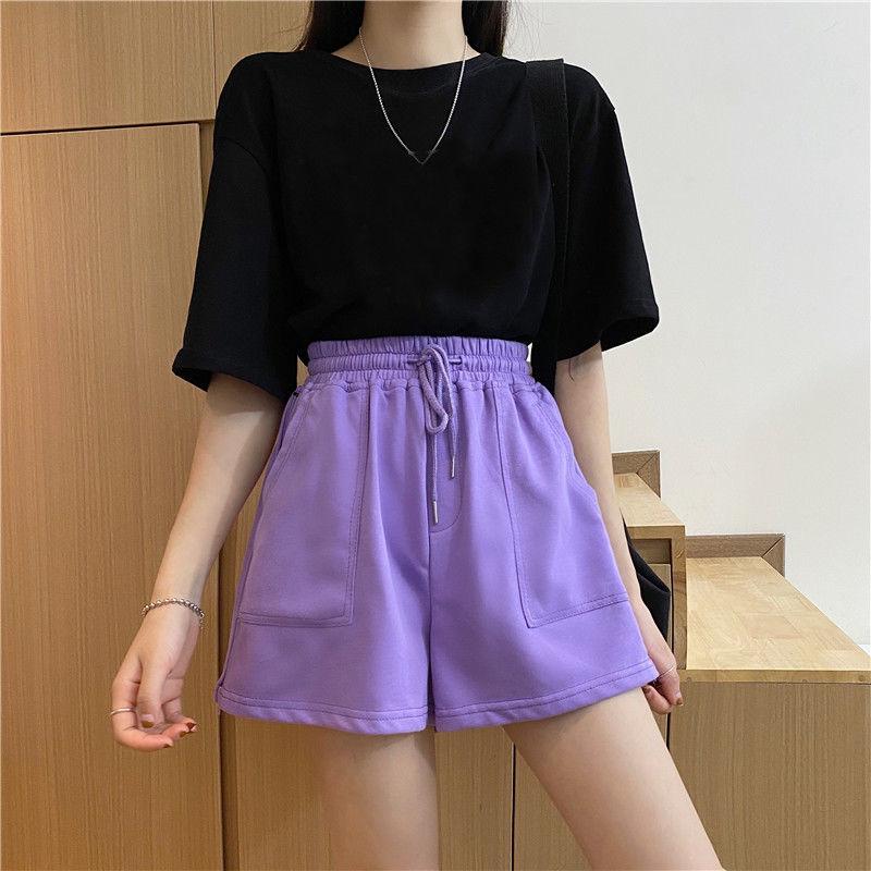 WTEMPO Женские свободные повседневные брюки больших размеров на молнии, студенческие спортивные шорты с эластичной резинкой на талии, удобные большие карманы для спортзала, стадиона