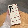 Милый чехол для телефона с вишневым бантом для Samsung Galaxy S24 Ultra S23FE S22 S20 Plus A15 A35 A50 A51 A54 A55 A71 A72 A73