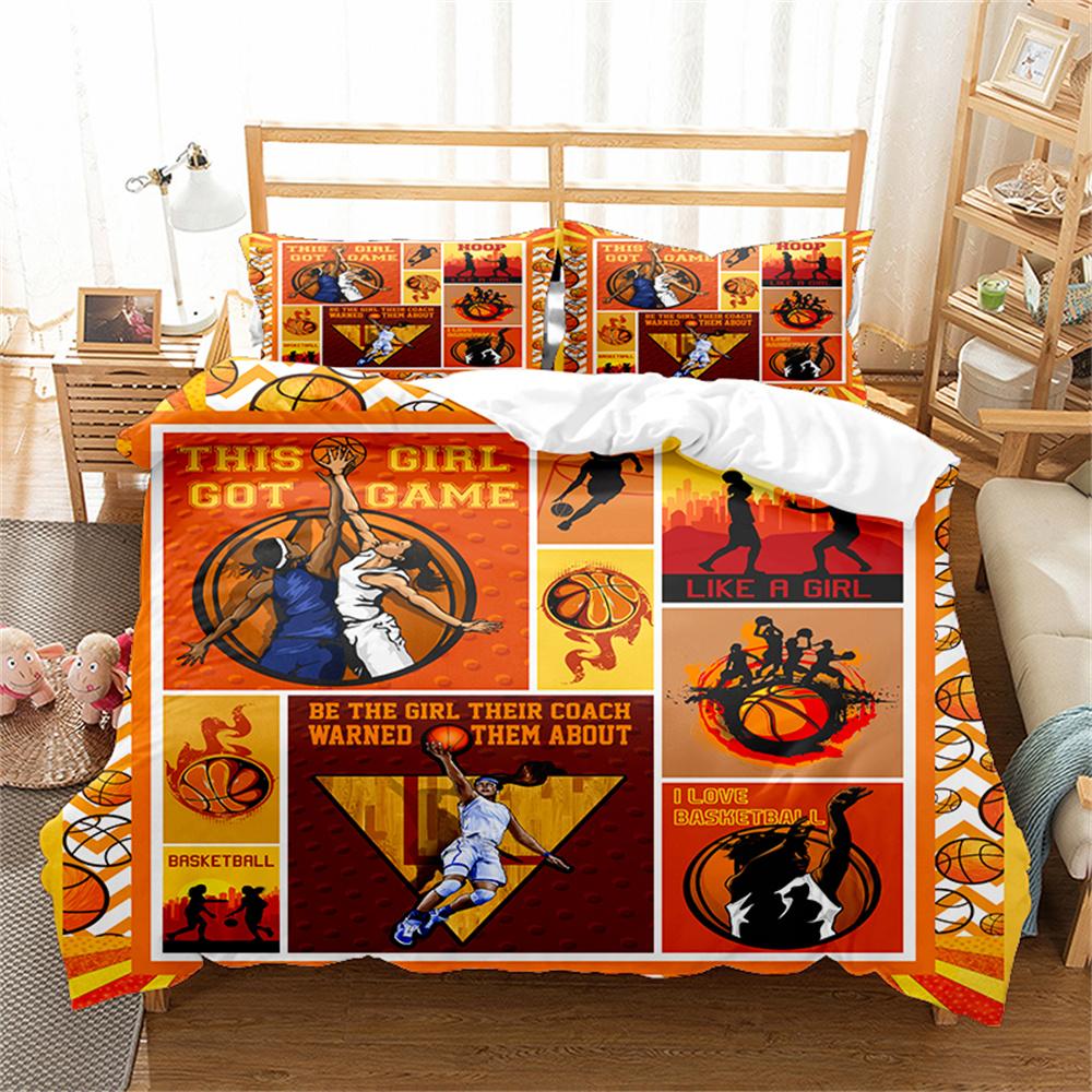 Комплект постельного белья на спортивную тематику для занятий йогой, баскетболом, софтболом, балетом, размер King Queen для детей, мальчиков и девочек, пододеяльник для спортсменов