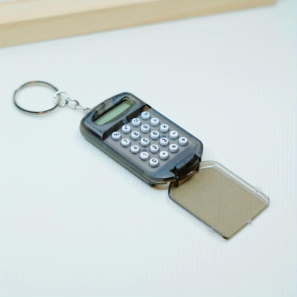 8 Bit Mini Calculator Exquisite Keychain Cute Hanging Flip Calculator Student Supplies Jelly Color Portable Learning Daily Acces