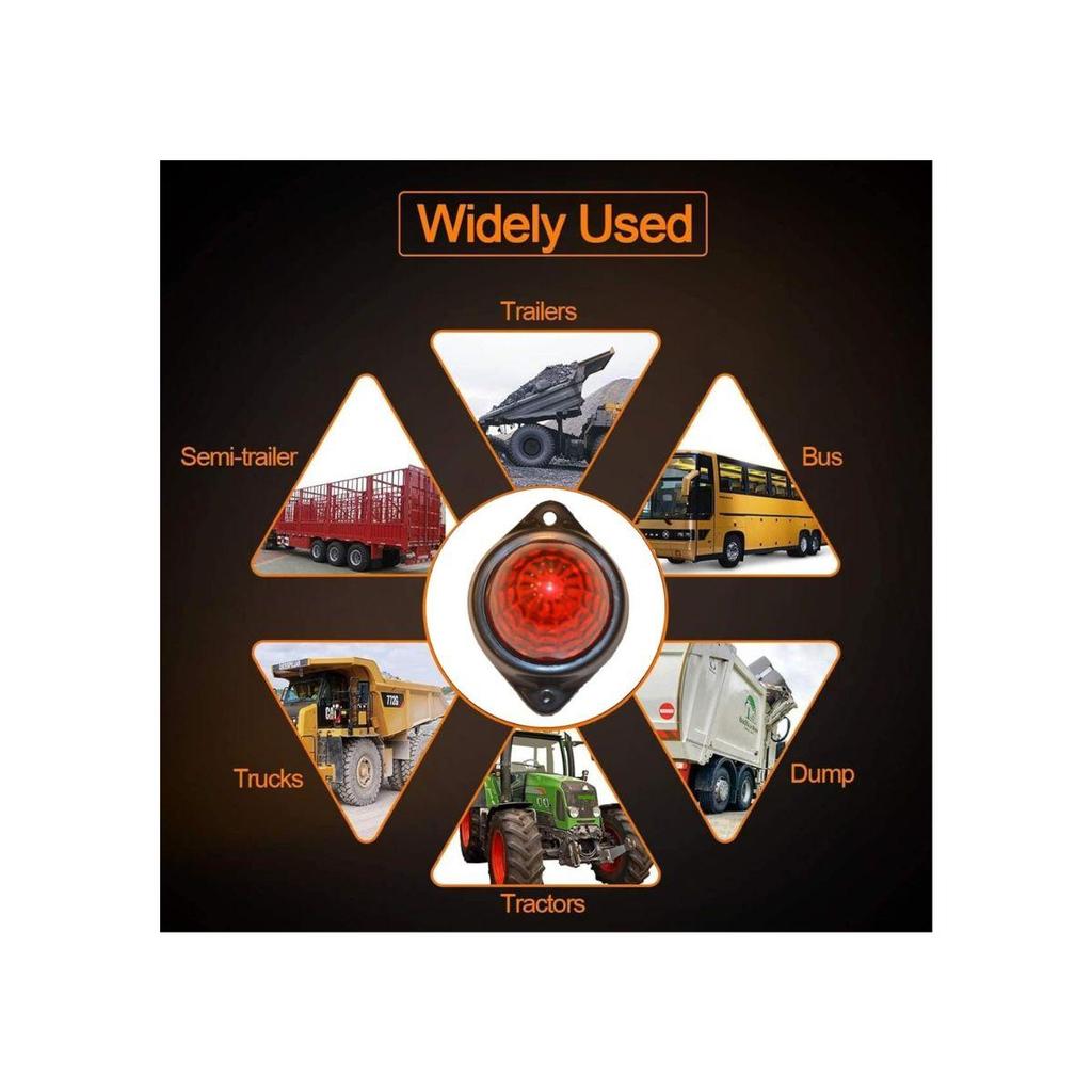 6-Pack LED Side Marker Light, 12V Waterproof trailer lights Red LED Truck Trailer Tail Lights for Truck RV Camper Van semi trucks Boat