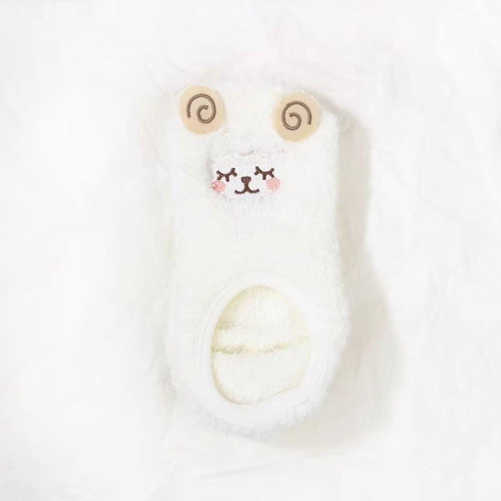 Cartoon Fuzzy Slipper Socks Non-Slip Floor Socks Cozy Ankle Socks For Women