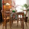 Elegant Dining Table Decor Jacquard Floral Runner, Vintage Peony Farmhouse Runner with Tassels for Home Wedding Party Tassel Edge