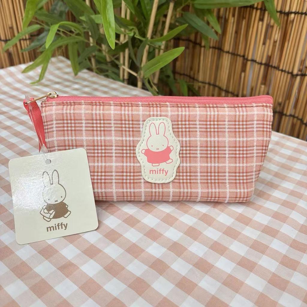 Милый Miffy Косметичка Мультяшный Кролик Миффи Пенал для Учеников Хлопковая Полосатая Милая Вместительная Сумка для Школьных Принадлежностей Хранение