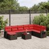 VidaXL Garden Furniture Set with Cushions 9 Pcs Brown Wicker 3325550