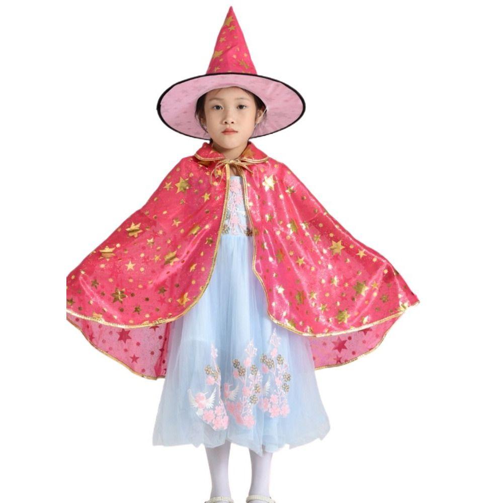 Звездные детские наборы плащей на Хэллоуин разноцветные костюмы на Хэллоуин забавный плащ ведьмы накидка со шляпой для вечеринки