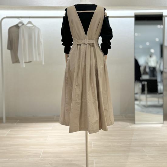 V252PSE943 Button Sleeveless Dress