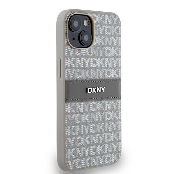Dkny Dkhcp14Sprthsle Iphone 14 / 15 / 136.1 Beige Hardcase Leather Mono Stripe & Metal Logo