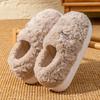 Root Cotton Slippers Women's Autumn and Winter Home Indoor Bedroom Warm Feet Velvet Thick-soled Couple Hair Shoes