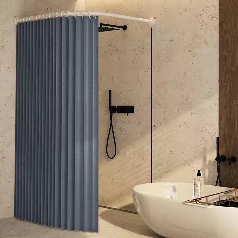 Magnetic No-Drill Waterproof Foldable Shower Curtain for Dry-Wet Separation
