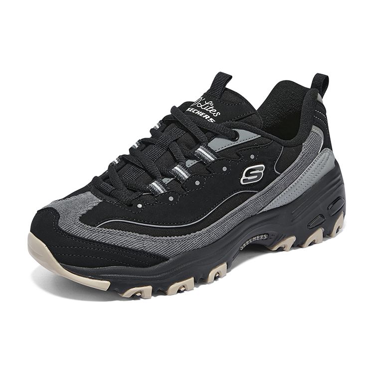 Skechers DLites 1.0 Молочный Чай Медведь Удобные Повседневные Низкие Папины Кроссовки Женская кроссовка Черный 896264-BKGY