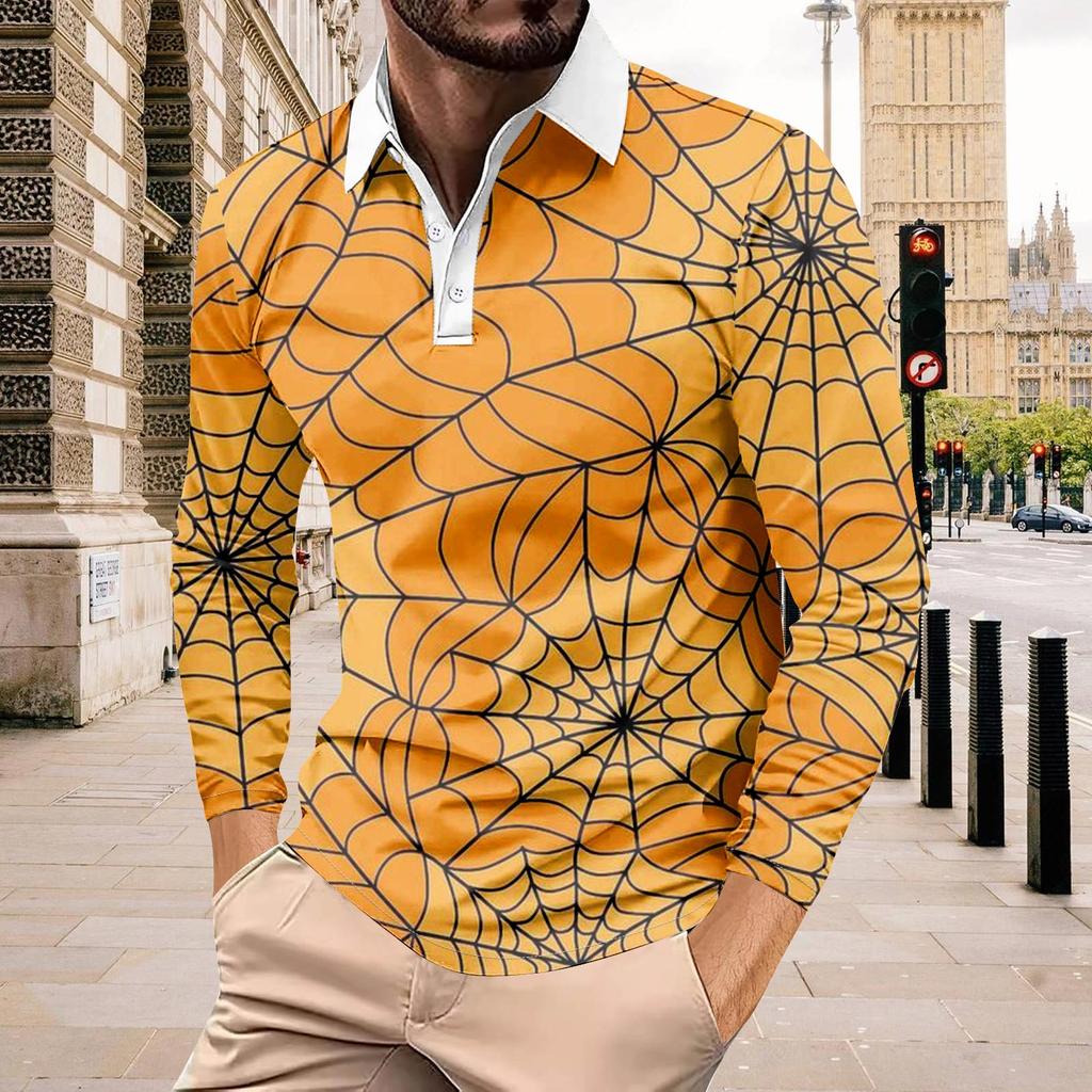 Мужская рубашка с длинными рукавами и воротником на пуговицах, модный повседневный топ