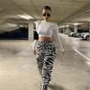 Streetwear Y2K Women Trousers Sexy Autumn Zebra Print Wide Leg Pants Women High Waist Fashion Casual Trousers Female  16395