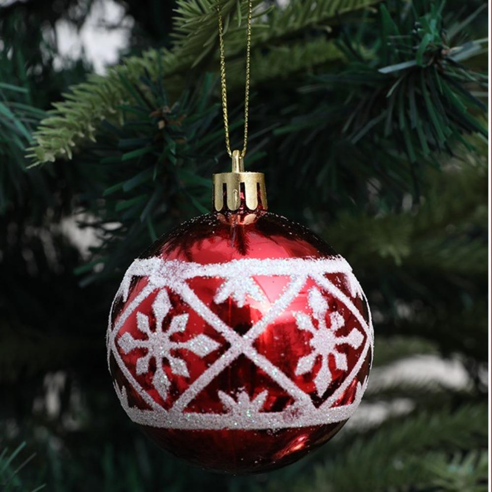 6 шт./коробка Гальванизированный пластиковый шар Украшение для рождественской елки DIY Поделки Расписной пластиковый Подвеска в виде подарочной коробки на Рождество