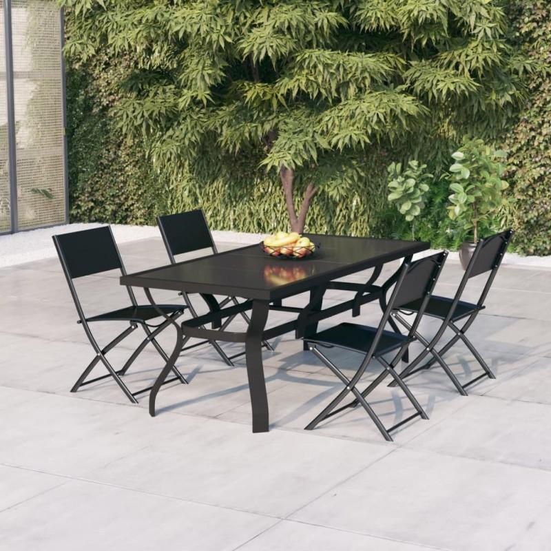 Day and Night - Day and Night 5-piece Garden Dining Set with Gray and Black Cushions