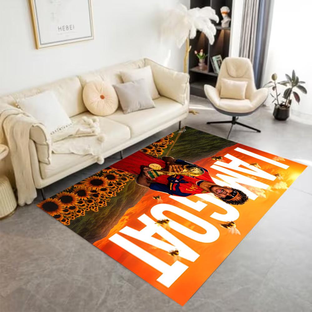 Lamine Yamal's Spain Football Legend Carpet Perfect for Bedrooms Dining Room Dormitory Outdoor Antislip Carpet Anime Office Decor Best for Christmas