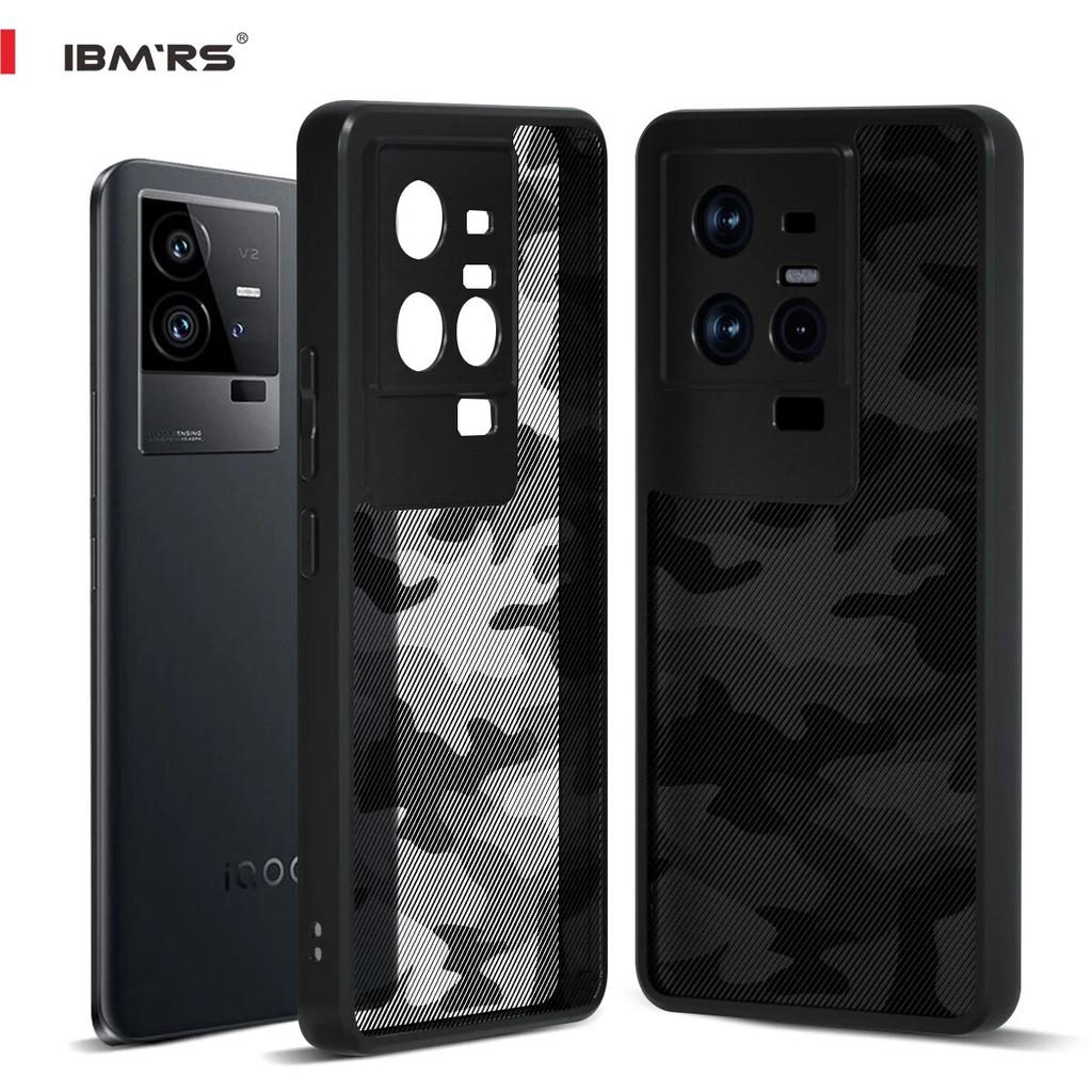 (В комплекте ремешок на запястье)BMRS совместим с чехлом vivo iQOO 11/11S, прозрачный жесткий противоударный улучшенный защитный чехол - черный камуфляж
